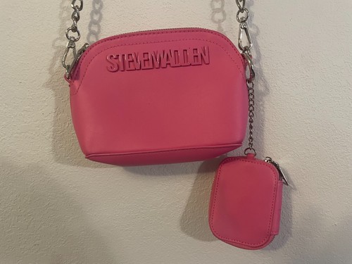 """Borsa a tracolla Steve Madden Maxima rosa marsupio bling ottime condizioni""