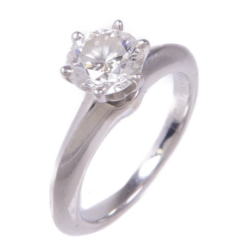 TIFFANY & CO. Anello con diamanti TIFFANY&CO PT950 platino US#4