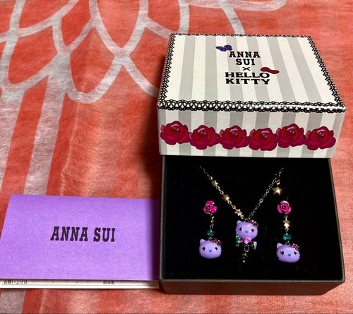 Hello Kitty × Anna Sui 20th Anniversary Limited Necklace and Earrings Set Japan