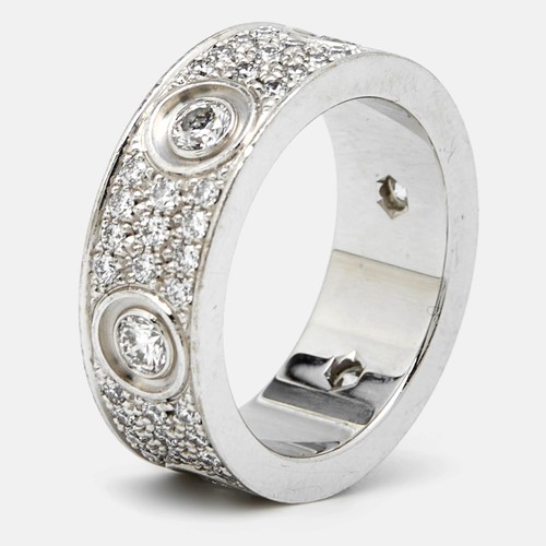 Anello Cartier Love Diamonds oro bianco 18k taglia 49