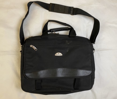 SAMSONITE BLACK LABEL Samsonite Black Canvas Flapover Messenger Laptop Briefcase Style #930665S EUC