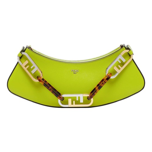 Borsa a tracolla piccola hobo Fendi O'Lock Swing Wasabi in pelle di vitello verde nuova con etichetta