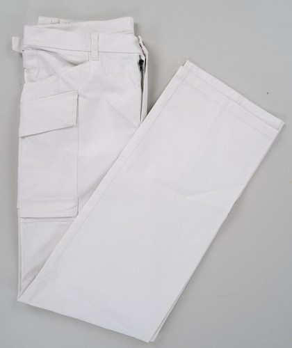 VERSACE COLLECTION Pantalone cargo bianco cotone gamba larga vestibilità regolare 32 (EU 48)