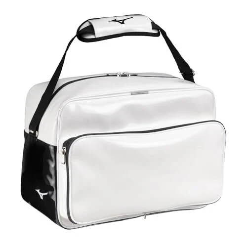 Borsa a tracolla smaltata Mizuno Baseball Softball calcio pallavolo 1FJDB022 BIANCA
