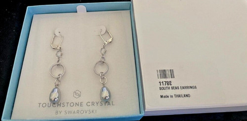 TOUCHSTONE CRYSTAL BY SWAROVSKI South Seas Earrings 1178E