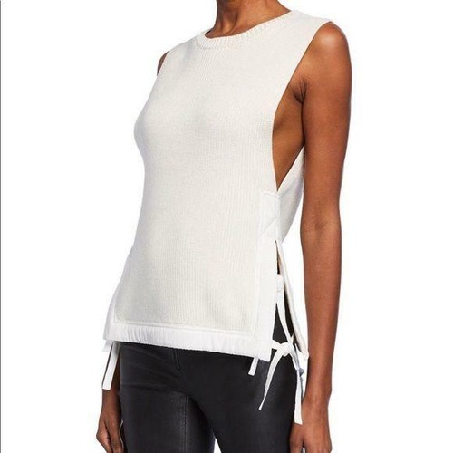 Helmut Lang Military Rib Vest In Bleach S