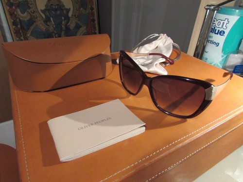 OLIVER PEOPLES NEW SUNGLASSES ROC HAMMERED G SPICE BROWN LENSES ROCOCO FRAME