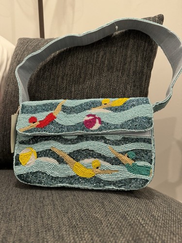 Borsa Sol Mer nuoto donna spiaggia virale tracolla perline nuova con etichetta estiva Staud Dupe