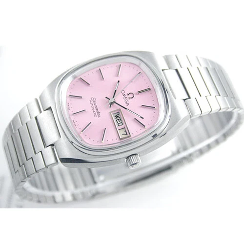 Vintage Omega Seamaster T Automatic Day G Date Pink Custom Dial Mens Watch