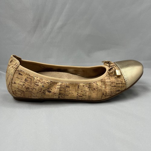 Vionic Spark Minna Ballet Flats Cork Size 8.5 Comfort Orthotic