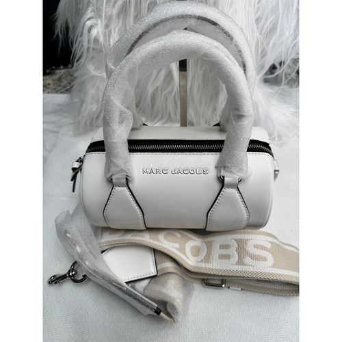 Borsa a tracolla Marc Jacobs bianca mini barile borsa di design