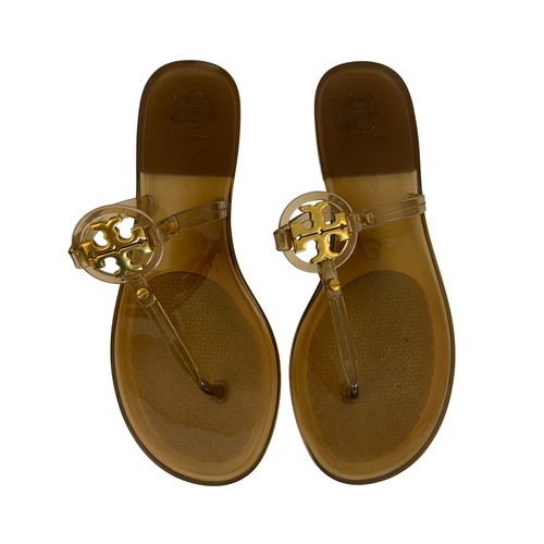 Sandali infradito Tory Burch Mini Miller Jelly Thong marrone chiaro taglia 7