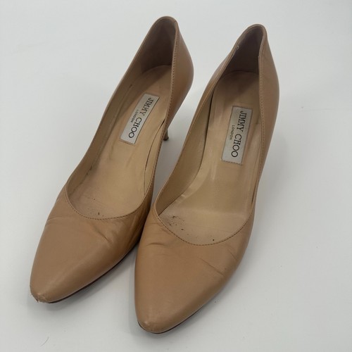 Jimmy Choo Love Liquid Gilbert Pumps Womens 9.5 Tan Leather Comfort Pointed Toe