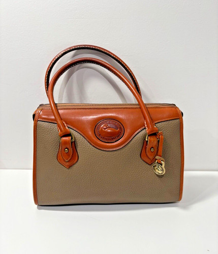 DOONEY & BOURKE Borsa a tracolla vintage Dooney Bourke R719 custodia con cerniera marrone marrone cerniera Riri