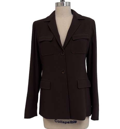 MAX MARA Authentic MaxMara two button brown wool blazer jacket