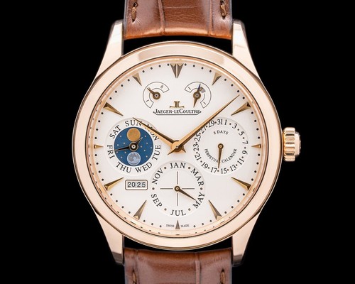JAEGER LECOULTRE Jaeger LeCoultre Master Perpetual 8 Days 18K Rose G Cream Dial