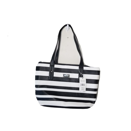 Nine West handbags Black And White Striped Tote