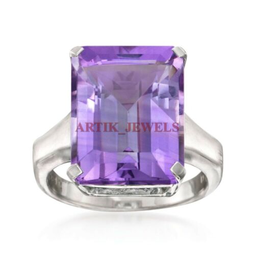 Natural Amethyst Gemstone with 925 Sterling Silver Ring for Women's #3718