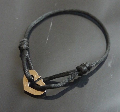 Autentico Bracciale Cartier Corda C Cuore Oro Bianco #2143