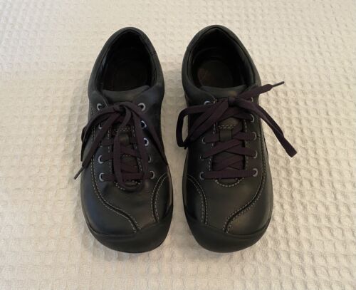 KEEN Presidio Leather Sneakers Lace up Shoes Oxfords   Black 7.5