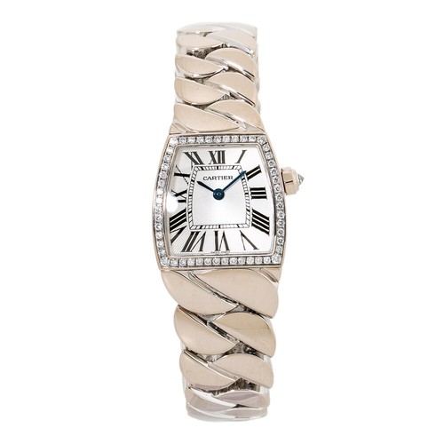Orologio Cartier La Dona 2905 Fabbrica Diamante Tonneau Oro Bianco 18kt 22 mm