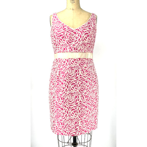 VALENTINO Abito da giorno tubino senza maniche Maggy London rosa bianco stampa rosa taglia 10