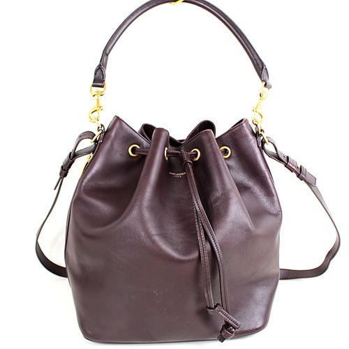 SAINT LAURENT (YSL) Borsa Saint Laurent Paris bordeaux in pelle secchiello tracolla 24x27x19 usata