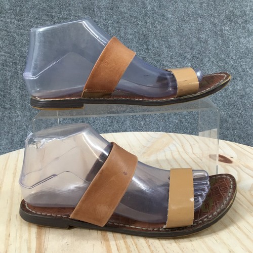Sandali Sam Edelman donna 8 M Krista doppi cinturini slide piatti beige slip on