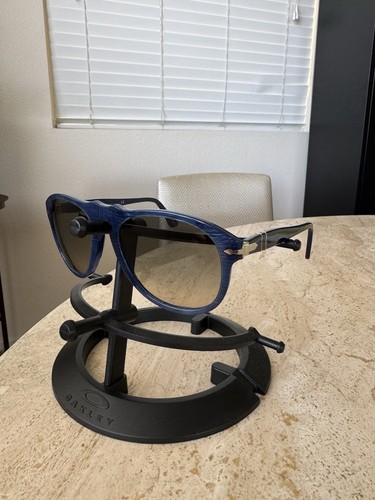Persol 649 853 32 56[]20 145 RARE Blue Stripe Frame Black Grey Gradient lens