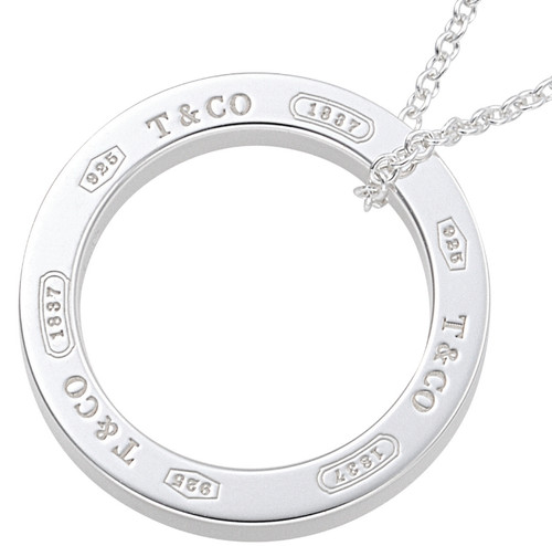 TIFFANY & CO. TIFFANY&CO 1837 Circle Pendant Necklace Medium 41cm Unisex Japan