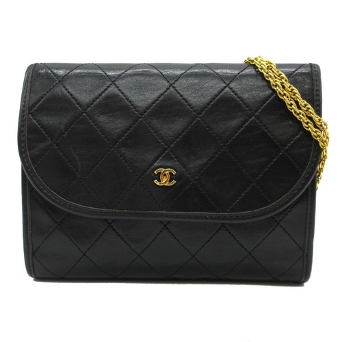 Borsa a tracolla CHANEL CC Mini Matelasse 17 catena pelle nera GHW Francia M948
