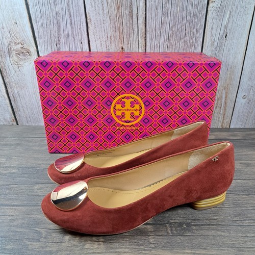 Ballerine Tory Burch Platos 20 mm Lancaster in pelle scamosciata da donna 8 5 M (nuove con scatola)