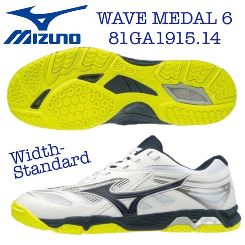MIZUNO WAVE MEDAL 6 Scarpa da Tennis Tavolo Standard Bianca 14 Leggera UNISEX Palestra