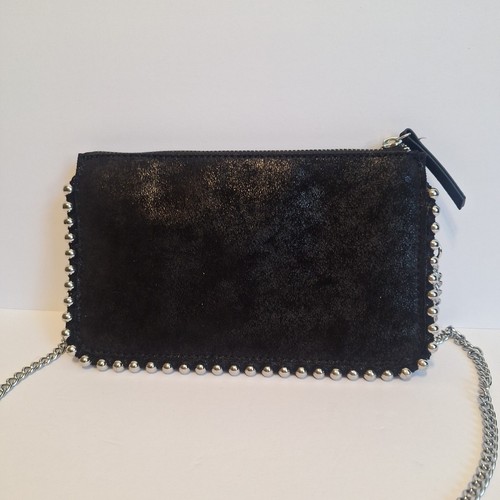 Zara Hobnob Borsa a Tracolla con Borchie Portafoglio Cinghia Catena 9” X 5 3 4”