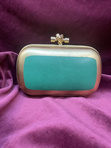 borsa bottega veneta donna verde nodo oro pochette