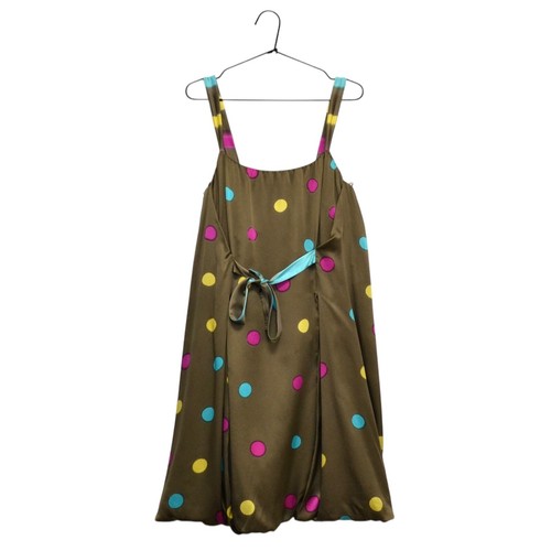 Abito Moschino economico e chic 100% seta a pois designer Puff taglia I 42 D 38