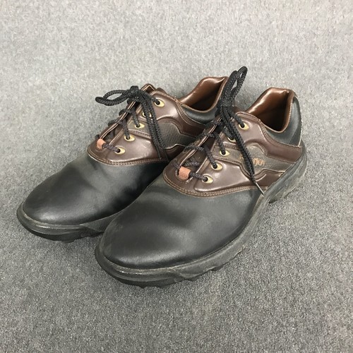 FootJoy FJ GreenJoys Men's Saddle Golf Shoes Size 10 Leather Black Brown 45564