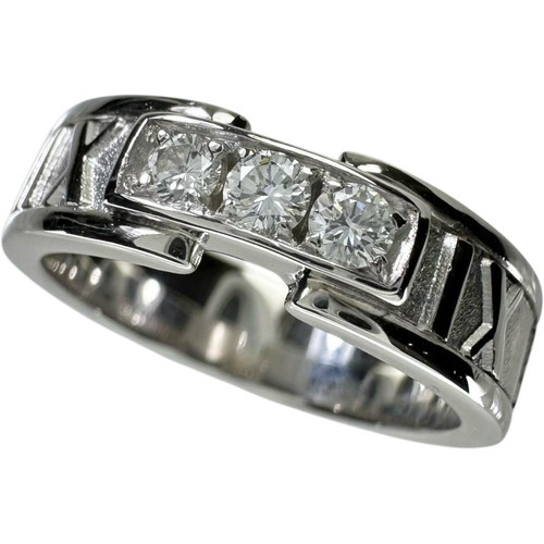 TIFFANY & CO. US 6.2 TIFFANY&Co. diamond Ring Atlas ring 3P diamond K18WG white g 7.4g...