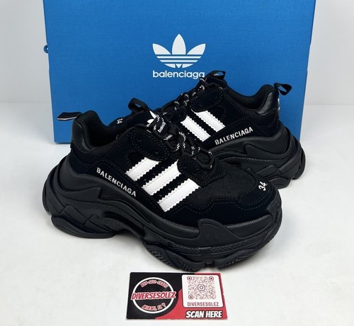 BALENCIAGA (TRIPLE S  RUNNER) Size 34EU 4W   Balenciaga Triple S x Adidas Sneakers? NEW RETAIL $1 150!