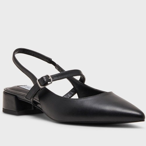 Nuovi sandali donna Steve Madden Christyy slingback taglia 8 5 pelle nera nuovi con scatola