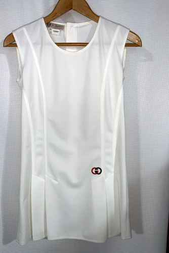 Abito Gucci Bianco Golf o Tennis Senza Maniche Italiano EU 40 US 9 Made in Italy