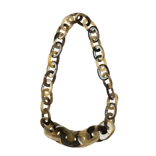 Hermes Buffalo Horn Necklace Chain Women'S Accessories Brown U 4422526M