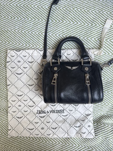 ZADIG & VOLTAIRE Zadig Voltaire Sunny Nano Mini Borsa in Pelle Nera