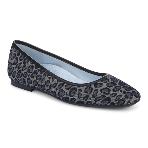 Vionic Orinda Women's Square Toe Ballet Flat Denim Multi   9.5 Medium