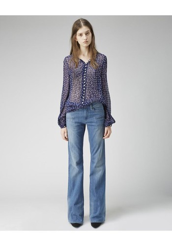 NWOT ISABEL MARANT ETOILE "Palma" Top Blo SZ 42 Floral Print Blue
