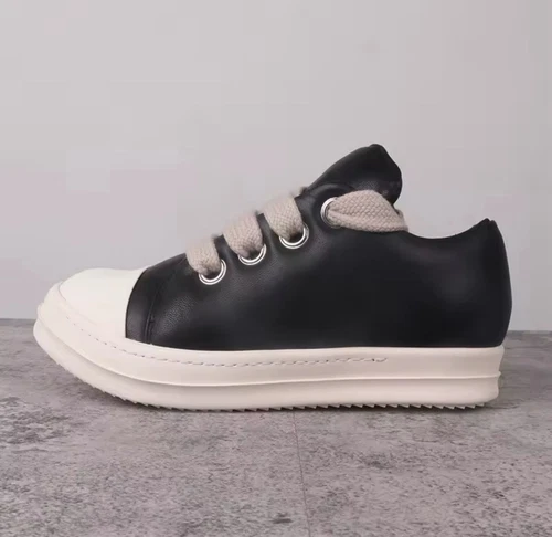 RICK OWENS (DRKSHDW) New 13 Rick Owens Jumbo Laces Puffy Tongue Low Top Shoes Leather