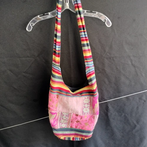 STATE BAGS HIPPIE CHIC BY JAFSON Boho Shoulder Bag Crossbody Rag Rug Handmade? Multicolor