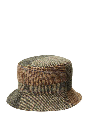 Polo Ralph Lauren Wool Tweed Patchwork Bucket Hat S/M New