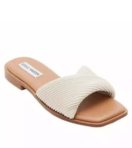 Steve Madden’s LIMITT Women's Cross Textured Bone Leather Sandal Size  8