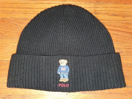 s-l500_1756617959 New Polo Ralph Lauren Black Bear Beanie Winter Hat One Size NWT